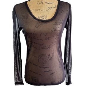 Ambiente/Etcetera Black and Gray 2 Piese Set Long/Short Sleeve Top Vest Sz M